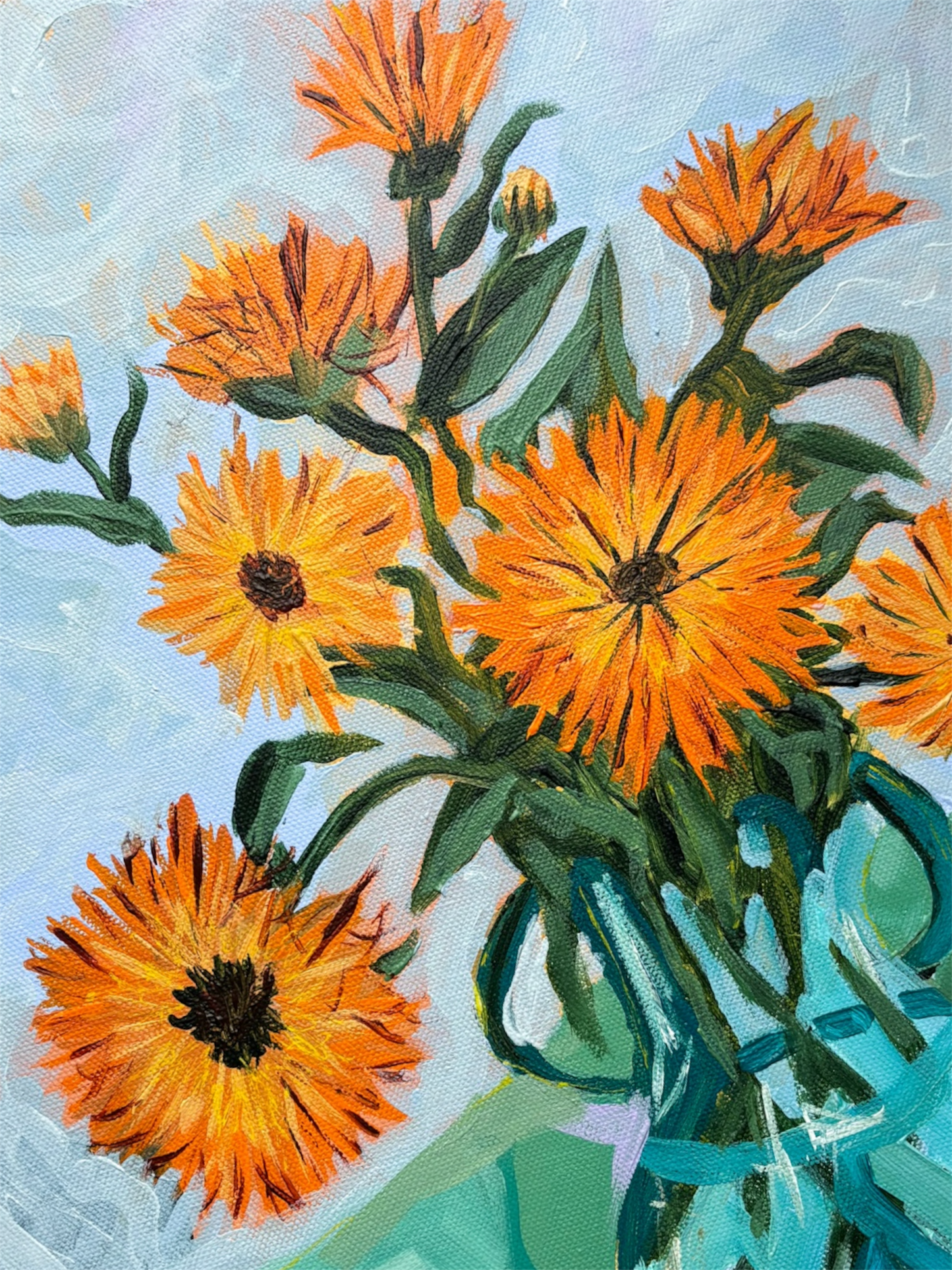 ‘MOLL’S CALENDULA' FRAMED ORIGINAL PAINTING