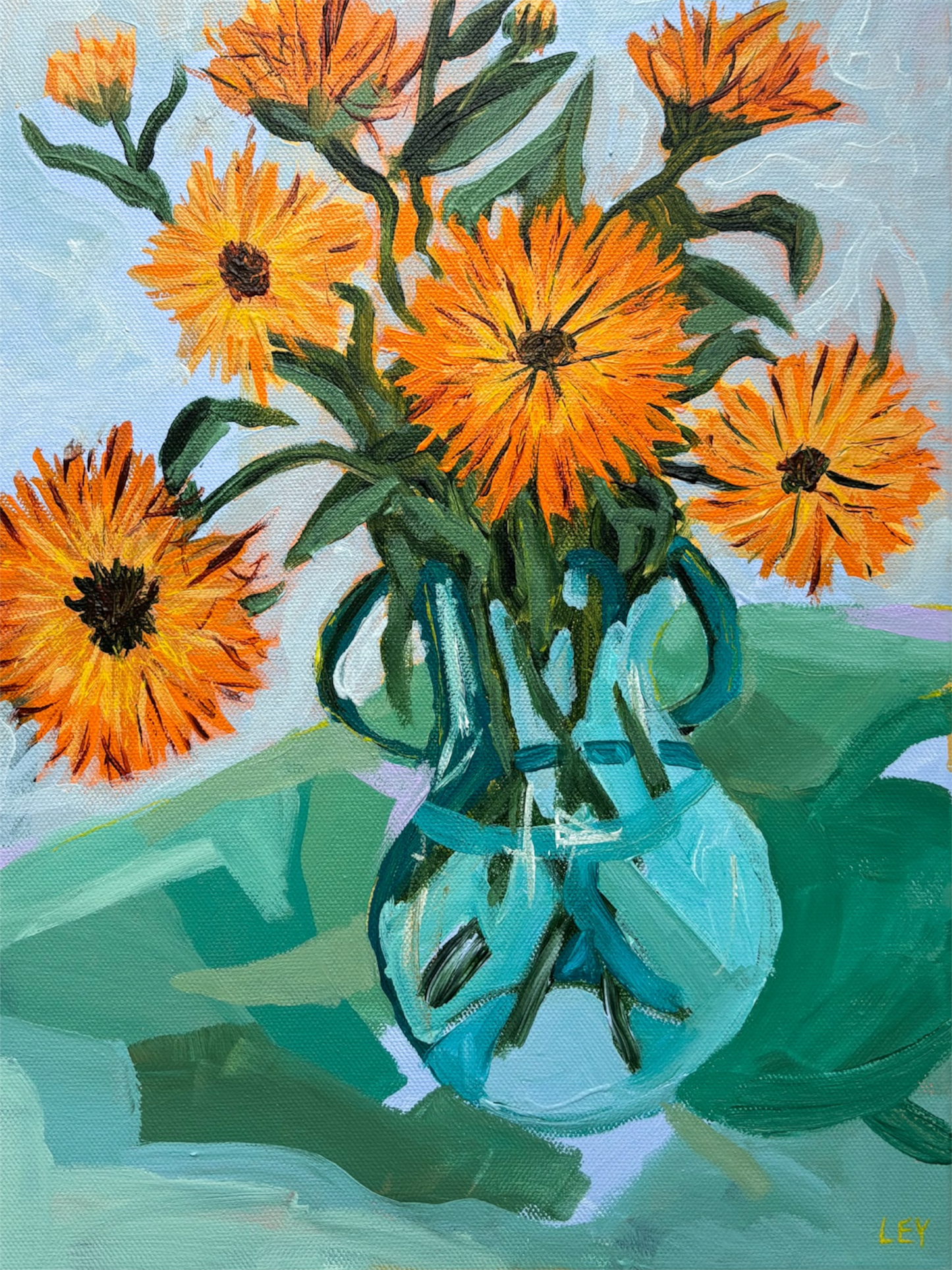‘MOLL’S CALENDULA' FRAMED ORIGINAL PAINTING
