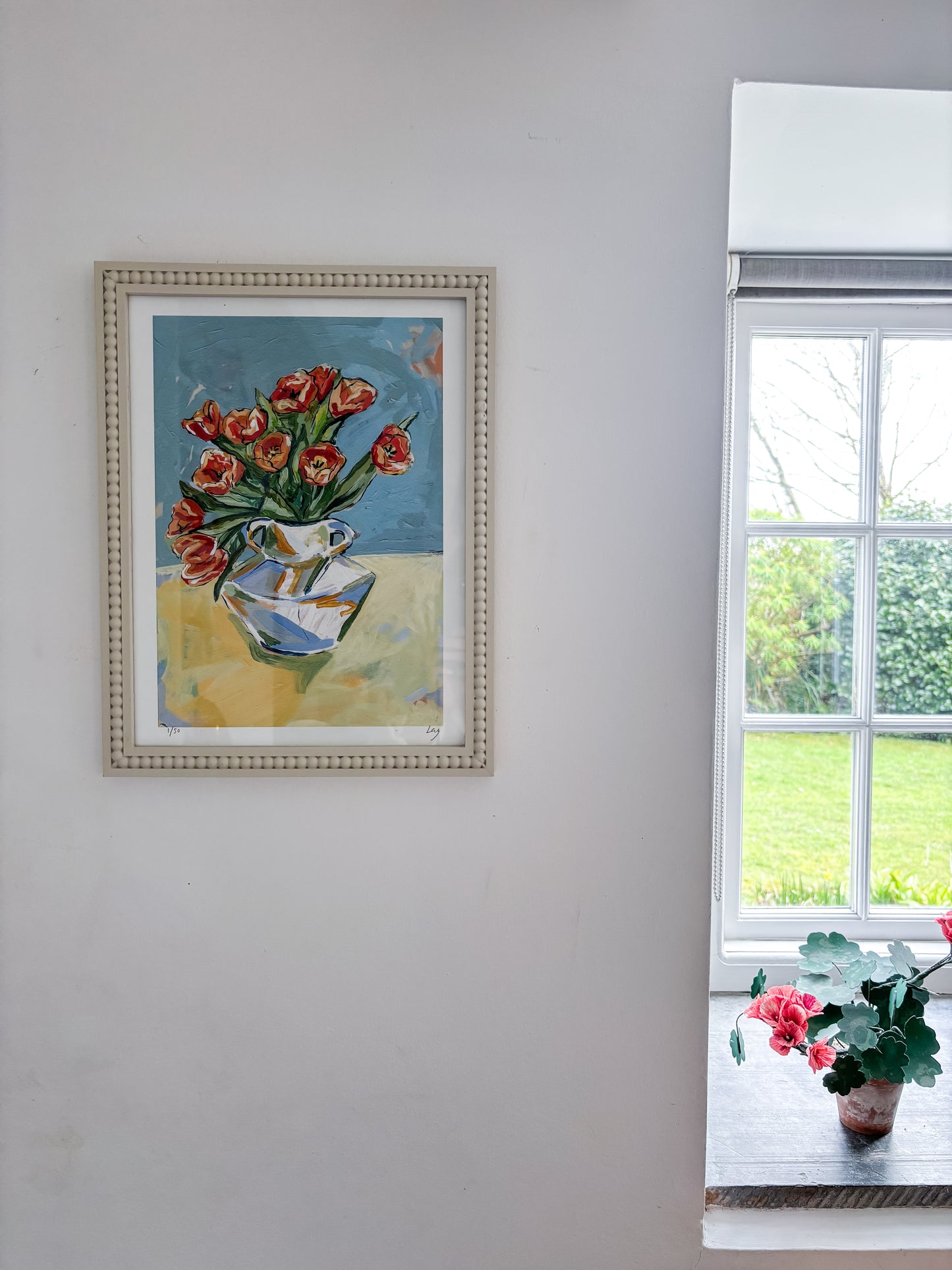 LIMITED EDITION 'TULIPS ON BLUE' GICLEE ART PRINT