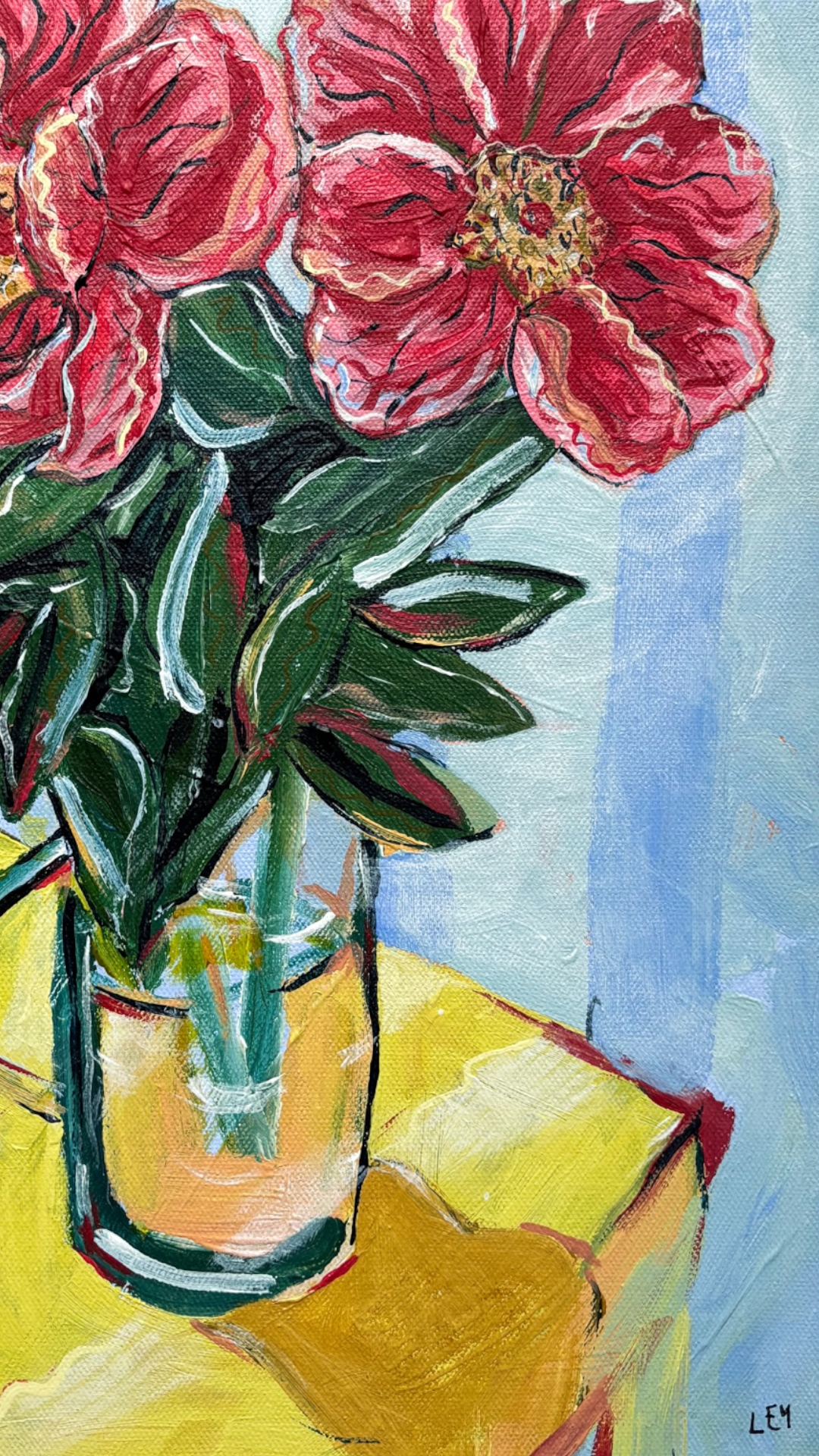 ‘SUMMER PEONIES' FRAMED ORIGINAL PAINTING