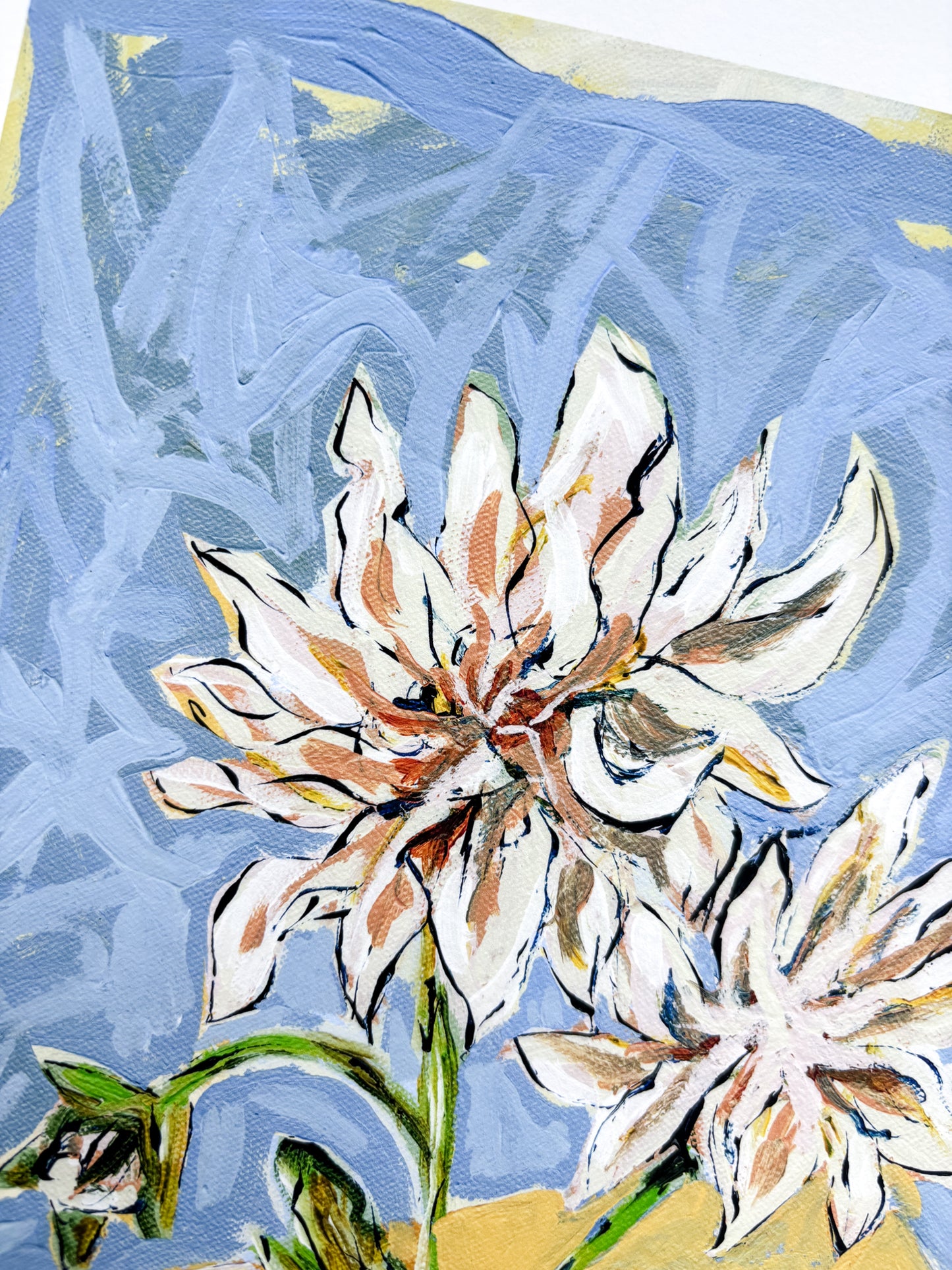 LIMITED EDITION 'DAHLIA ON BLUE' GICLEE ART PRINT